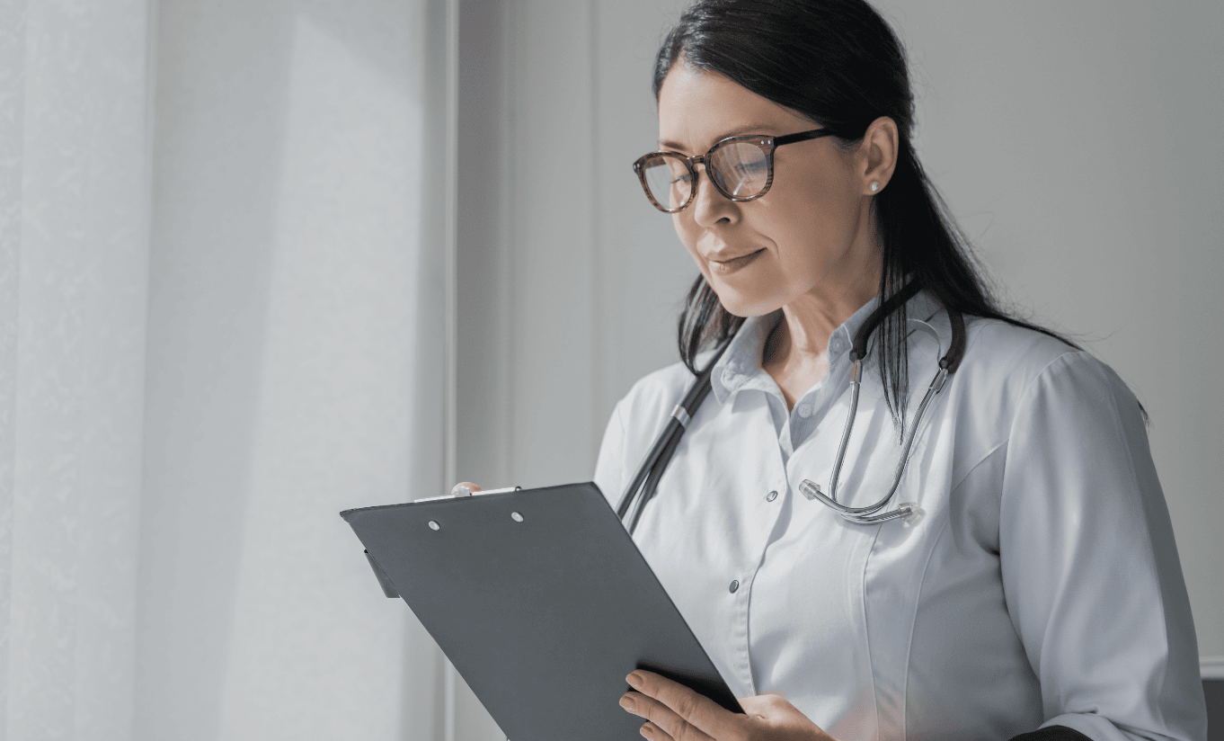 Clinician reviewing patient results